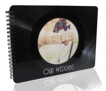 Hochzeitsalbum / Photoalbum - Upcycling aus einer echten (used) Vinyl-Schallplatte, 36 Seiten (18 Blatt)