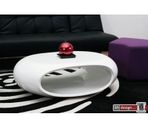 UFO Couchtisch, Fiberglas  weiss hochglanz 100 x 70 cm