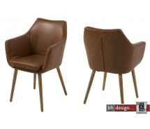 Nora Armlehnstuhl im Vintage Look in Cognac, Schwarz, Grau oder Schokolade