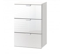 Express Möbel Kommode One 700 , 3 Schubkästen, Front verschiedene Glasvarianten, 40 x 61 cm