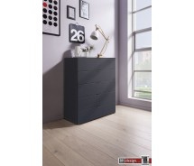 Express Möbel Kommode One 700 , 5 Schubkästen, Front verschiedene Glasvarianten, 80 x 100 cm