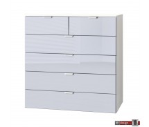 Express Möbel Kommode One 700 , 6 Schubkästen, Front verschiedene Glasvarianten, 100 x 100 cm