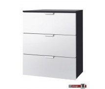 Express Möbel Kommode One 700 , 3 Schubkästen, Front verschiedene Glasvarianten, 50 x 61 cm