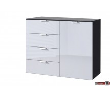 Express Möbel Kommode One 700 , 4 Schubkästen, 1 Tür, Front verschiedene Glasvarianten, 100 x 80 cm