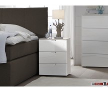Express Möbel Nachtkonsole One 700 , 3 Schubladen, Front hochglanz weiss, B 50 cm x H 61 cm