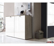 Express Möbel Kommode One 700 , 2 Türen, Front hochglanz weiss, B 100 cm x H 80 cm