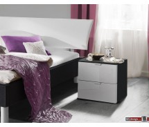 Express Möbel Nachtkonsole One 700 , 2 Schubladen, Front hochglanz weiss, B 40 cm x H 42 cm