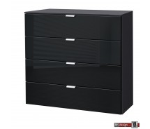 Express Möbel Kommode One 700 , 4 Schubkästen, Front verschiedene Glasvarianten, 80 x 80 cm