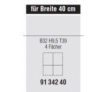 Schubkastenunterteilung 4 Fächer für Nolte Schubkasten Kommode Allegro2  40 cm