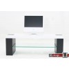Wister TV Tisch weiß und Beine schwarz 130 x 45 cm