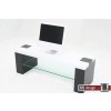 Wister TV Tisch weiß und Beine schwarz 130 x 45 cm