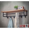 Garderobe Baumkante Edge Massivholz Akazie mit Hutablage, 6 Haken, 100 cm x 33 cm