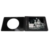 Upcycling Foto-Album aus einer echten (used) Vinyl-Schallplatte, 36 Seiten (18 Blatt) schwarz, Spiralbuch 23,5 x 17 cm