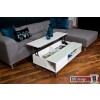 Azea Couchtisch hochglanz weiss mit Aufbewahrung und Funktion 110 cm x 60 cm