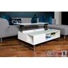 Azea Couchtisch hochglanz weiss mit Aufbewahrung und Funktion 110 cm x 60 cm