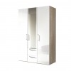 Express Möbel Drehtürenschrank Brooklyn, hochglanz, Spiegel und Schubladen, Höhe 216 cm oder Höhe 236 cm