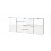 Express Möbel Sideboard One 700 , 2 Türen 4 Schubkästen,  Front Weiss hochglanz,  B 180 cm x H 80 cm