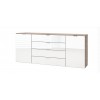 Express Möbel Sideboard One 700 , 2 Türen 4 Schubkästen,  Front Weiss hochglanz,  B 180 cm x H 80 cm