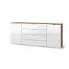 Express Möbel Sideboard One 700 , 2 Türen 4 Schubkästen,  Front Weiss hochglanz,  B 180 cm x H 80 cm