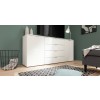 Express Möbel Sideboard One 700 , 2 Türen 4 Schubkästen,  Front Weiss hochglanz,  B 180 cm x H 80 cm
