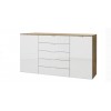 Express Möbel Sideboard One 700 , 2 Türen 5 Schubkästen,  Front Weiss hochglanz,  B 180 cm x H 100 cm