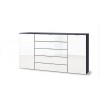 Express Möbel Sideboard One 700 , 2 Türen 5 Schubkästen,  Front Weiss hochglanz,  B 180 cm x H 100 cm