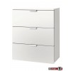 Express Möbel Nachtkonsole One 700 , 3 Schubladen, Front hochglanz weiss, B 50 cm x H 61 cm