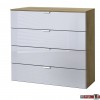 Express Möbel Kommode One 700 , 4 Schubkästen, Front verschiedene Glasvarianten, 80 x 80 cm