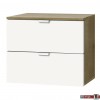 Express Möbel Nachtkonsole One 700 , 2 Schubladen, Front hochglanz weiss, B 40 cm x H 42 cm