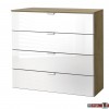 Express Möbel Kommode One 700 , 4 Schubkästen, Front verschiedene Glasvarianten, 80 x 80 cm