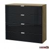 Express Möbel Kommode One 700 , 4 Schubkästen, Front verschiedene Glasvarianten, 80 x 80 cm
