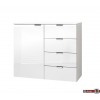 Express Möbel Kommode One 700, 1 Tür, 4 Schubkästen, Front hochglanz weiss,  B 100 cm x H 80 cm