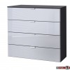 Express Möbel Kommode One 700 , 4 Schubkästen, Front verschiedene Glasvarianten, 80 x 80 cm