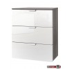 Express Möbel Nachtkonsole One 700 , 3 Schubladen, Front hochglanz weiss, B 50 cm x H 61 cm