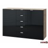 Express Möbel Kommode One 700 , 5 Schubkästen, 2 Türen, Front verschiedene Glasvarianten, 140 x 100 cm