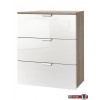 Express Möbel Nachtkonsole One 700 , 3 Schubladen, Front hochglanz weiss, B 50 cm x H 61 cm