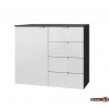 Express Möbel Kommode One 700, 1 Tür, 4 Schubkästen, Front hochglanz weiss,  B 100 cm x H 80 cm