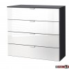Express Möbel Kommode One 700 , 4 Schubkästen, Front verschiedene Glasvarianten, 80 x 80 cm
