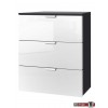 Express Möbel Kommode One 700 , 3 Schubkästen, Front verschiedene Glasvarianten, 50 x 61 cm