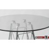 Glamour Esstisch Glas und Chromgestell rund 100 cm